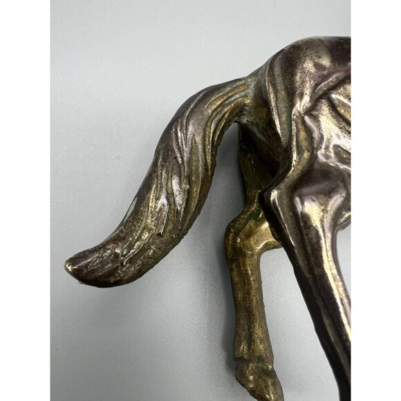 Brass Horse Statue Majestic Bare Back Stomping Figure 7” Free Standing Sculpture - Picture 12 of 12
